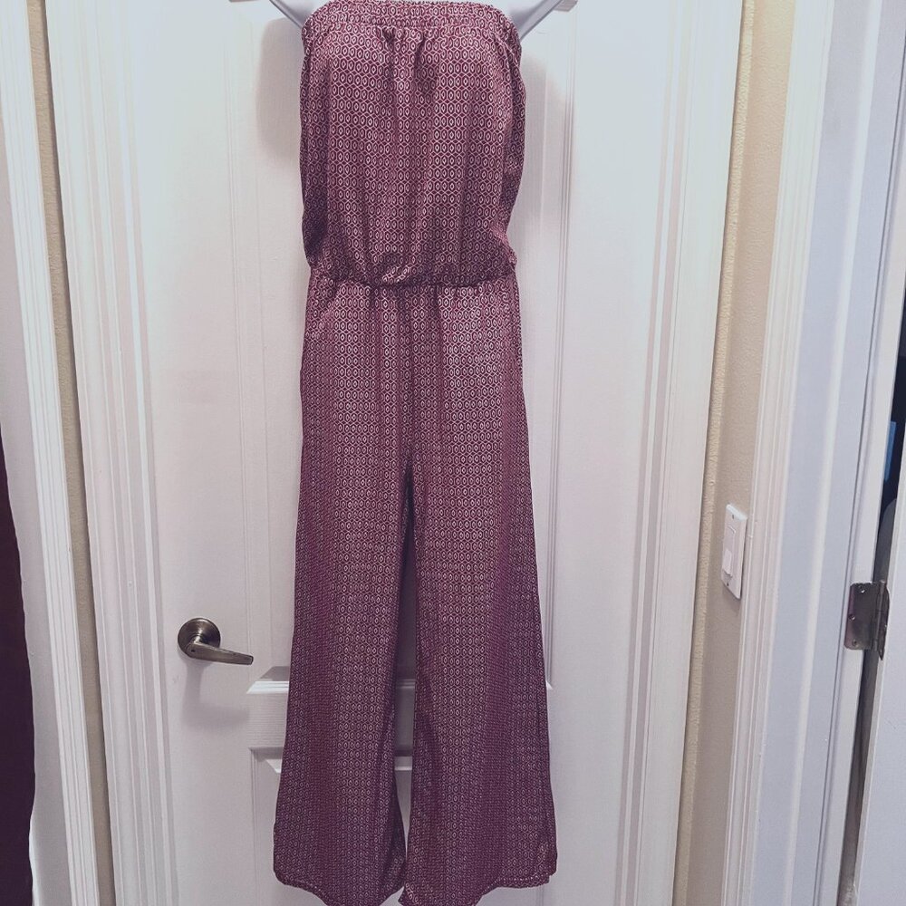 Exist-Women's Strapless Jumpsuit Size Med-Lined-Casual-Pockets-Stretch-Comfy